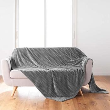 Tissu Tapisserie Flanelle Uni Arya 180 × 220 cm Gris