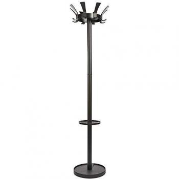 Garderobenständer 176cm, schwarz 8 Kleiderhaken Kunststoff, drehbarer