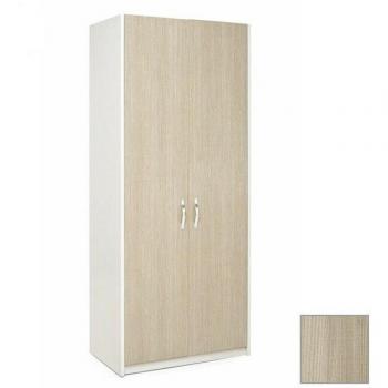 Armadio con due ante in bianco e frontale olmo – Cm 91x52xH 210