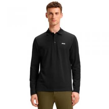 BOSS GREEN Poloshirt „Plisy“ – Schwarzer Regular Fit, 100 % Baumwolle