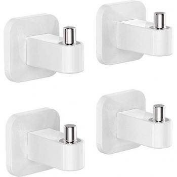 Heavy Duty Adhesive Wall Hooks for Bathroom Kitchen 4 Pack