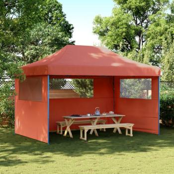VidaXL Terracotta Pop-Up Party Tent with 3 Sidewalls