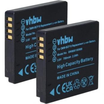 Batteria VHBW 2X 700 mAh per Panasonic Lumix FS15/25/42/62/FT1 (Dmw‑BCF10 / Dmw‑BCF10E)