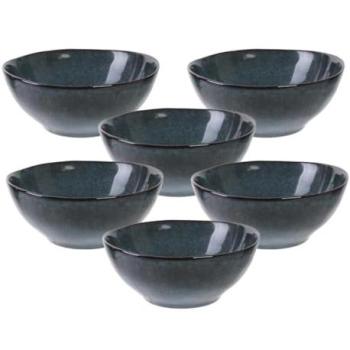 Set de 6 bols 35cl en céramique au bleu Galet