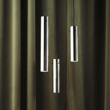 Frandsen FM2014 Glossy Steel Hanging Light, Height 36 cm