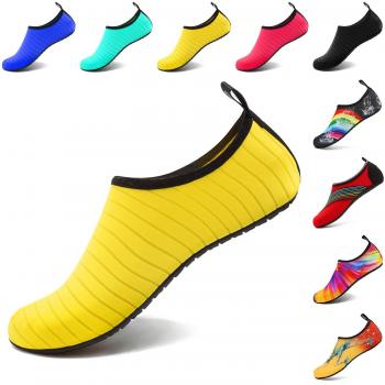 VIFUUR AquaBarfuß Socken‑Schuhe – Schnelltrocknen, Wasserfreundlich, Gelb, EU 36/37