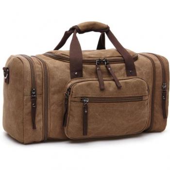 Geräumige Schultertasche aus strapazierfähiger Leinwand