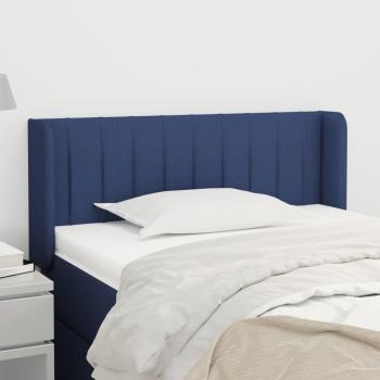 Cabecero de Tela Azul con Orejas 103x16x78/88 cm
