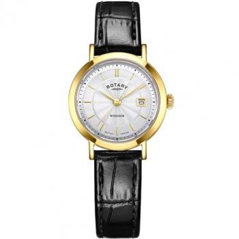 Elegant Rotary Windsor Black Quartz Watch (27mm) – LS05423/70
