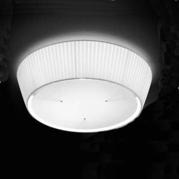 Deckenleuchte Fabas Luce Dorotea D.40 – weißes Plissee, 60 W, E27