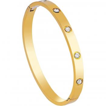 Brazalete de Joyas con Bisagras y Cristal Ovalado