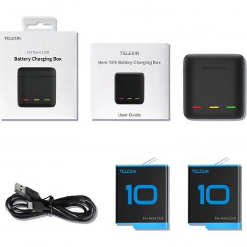 3-Way Battery Charger for GoPro Hero 9/10