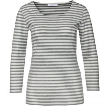 Boss „Emmisa“ Shirt – Damen, Grau, L – Dreiviertelärmchen