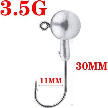 5Pcs Fishing Hook Jig Heads (3.5g, 5g, 7g, 10g, 14g)
