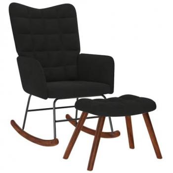 Lounge Chair con poggiapiedi in velluto scuro