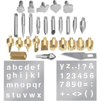DIY Pyrography Heat Transfer Tool Set – 28 Tools, Electric Resistance, Engraved Head