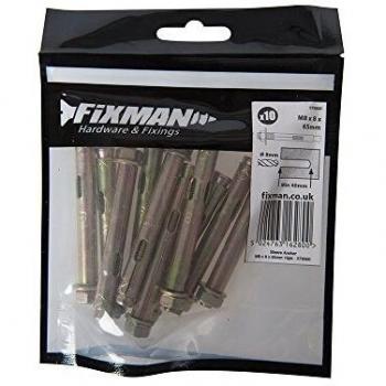 Fixman 579300 10-Pack M8 65mm Sleeve Anchor Set