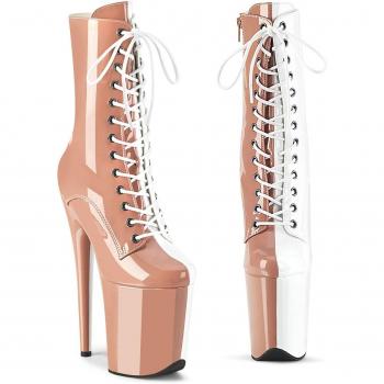 Pleaser Beige-Weiß Stiefelette für Damen EU 39