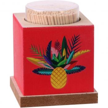 Lily Tropical Wood Toothpick Rosso/Arancione 75x60mm