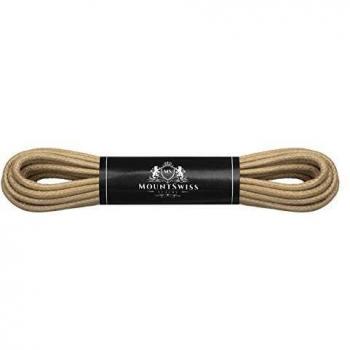 Mount Swiss Elegante Schnürsenkel I Rundsenkel aus gewachster Baumwolle, beige, 75 cm