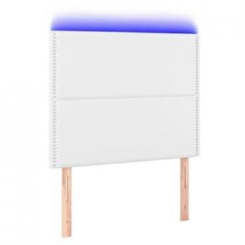 Tête de lit suspendue LED synthétique blanc 90x5x128 cm