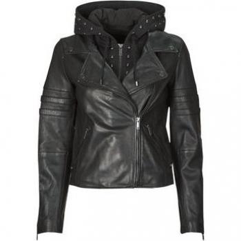 Veste en cuir Ikks femme fermeture éclair asymétrique