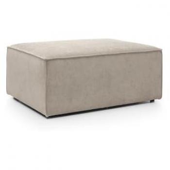 Doris Footstool in Soft Beige Chenille