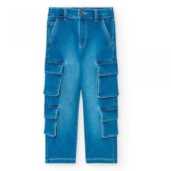 Camisa Denim Kids Boboli con Borde de Cinturón Reversible