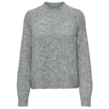 JDY Damen Pullover Langarm Raglan in Hellgrau Melange