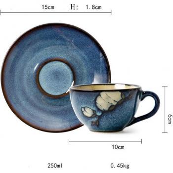 Taza de té y café de cerámica con platillo estilo japonés