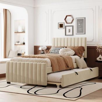 Lit Simple Douillet Beige
