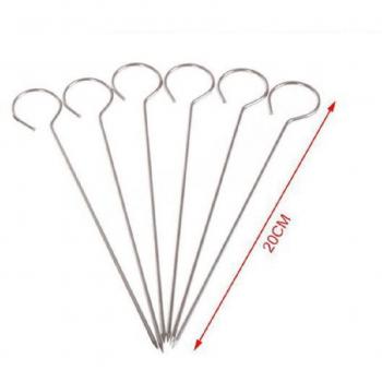 Set 10x Pinchos de Arce Inoxidable – Traesio Trade Shop, 20 cm, Mango Gancho