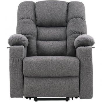 Fauteuil MCombo 7550DE Électrique, 3 Moteurs Réglables, USB (Tissu Gris)