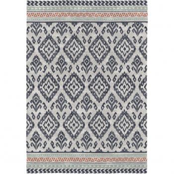 Tapis en coton imprimé bleu 120x170