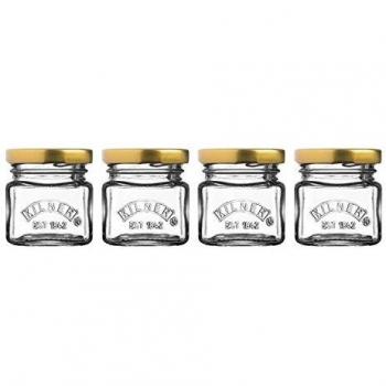 Kilner Mini Glass Jars with Lids 55ml Clear Pack of 4