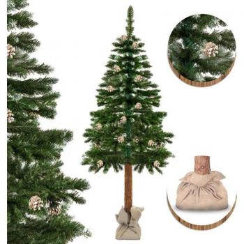 Sapin Artificiel Viking 1,80 m avec tronc en bois, pommes de pin incluses