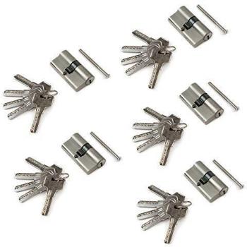 Cylindres de serrure européenne 30 mm × 30 mm (Emuca) – 5 pièces