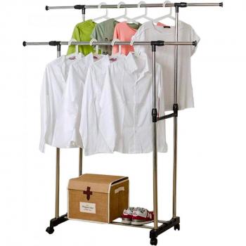 Perchero Dual Mediawavestore – Acero con Rueda Deslizante