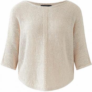Oui Pullover mit halben Ärmeln in Beige, Größe 38