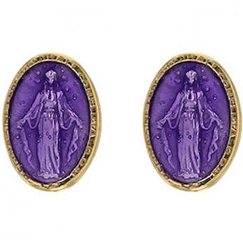 Boucles d'oreilles artisanales argent 'Marie' violet