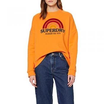 Sudadera Raven Panelled Crew de Superdry, Amarillo, XL para mujer