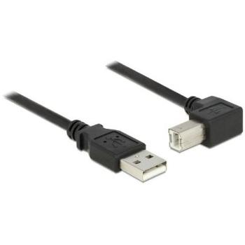 USB 2.0 1M Angled Male‑to‑Male Cable (Black) – DELOCK 83519
