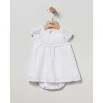 Coco Acqua Traje de Baño Bebé Blanca con Detalle Bordado Inglés