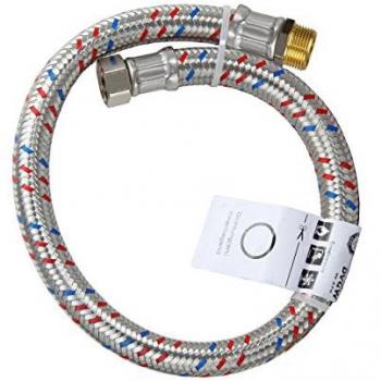 Tuyau silicone armé 1 x 1 IG/AG Flamco Meiflex, 25 mm, 700 mm, maille inox