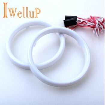 2 Pcs 12V LED Angel Eye Halo Rings for Motorcycle and Car 60mm-120mm