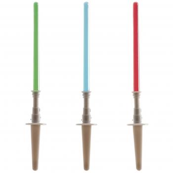 Lichtschwert Cake Topper – 12 Stück, 10 cm, farbig (Generique 301029)