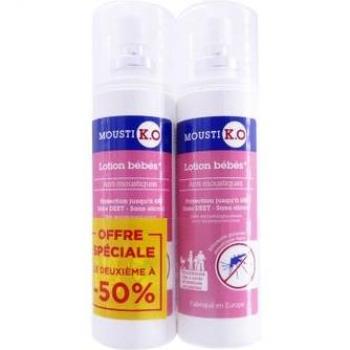 Mousti K.O. Loción Repelente de Insectos para Bebés +6m 2x100ml
