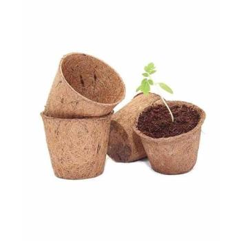 20‑Piece Brown Coir Pots – Fibre and Latex, 10 cm Tall