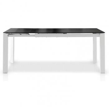 Mesa de Comedor Extensible “Mística” – Cristal Negro, Acabado Mate