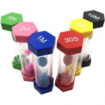 Multicolor Hourglass Timer Set 1/3/5/10/15 Minutes 30 Seconds Sandglass
